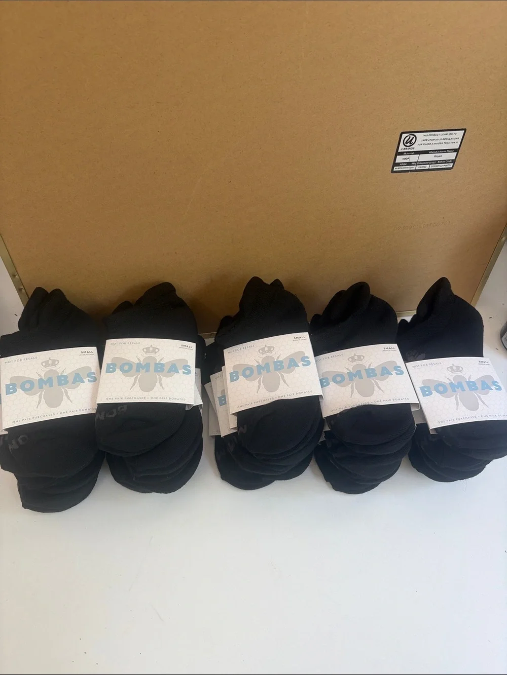 Bombas size small No-Show Athletic Socks - Black 25 pairs